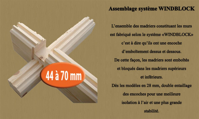 Garage pour voitures bois Toulouse 44mm - 18,7m² intérieur 