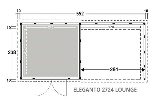 chalet métal Eléganto 2724 Lounge DD porte double - 12.4m²