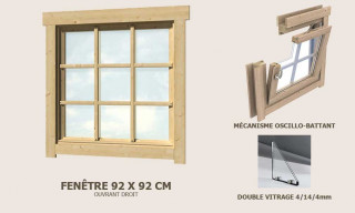 Fenêtre supplémentaire 920x920 abri 70mm