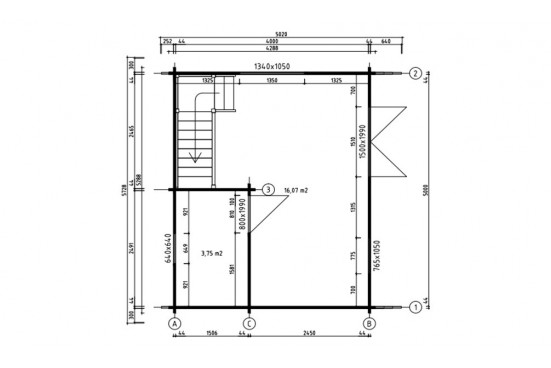 maison bois mezzanine Perpignan 20 SDB madriers 44mm - 20 + 20m² intérieur