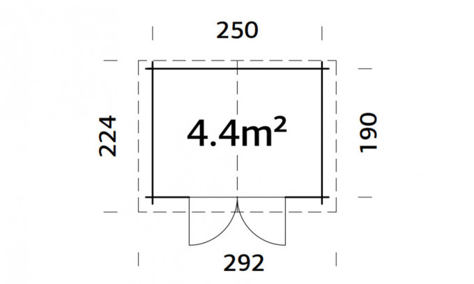 Abri de jardin autoclave AUBAGNE 5 44 mm - 4.40m² intérieur