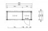 Plan au sol abri bûches autoclave avec abri fermé Gladstone - 4.44m2 intérieur