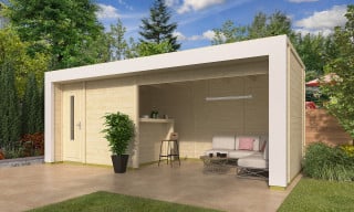 Pool house Istres avec bar 28mm - 19,5m² - Arche blanche