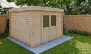 Abri de jardin en bois toit plat avec bucher 25,37 m2 - Marshall