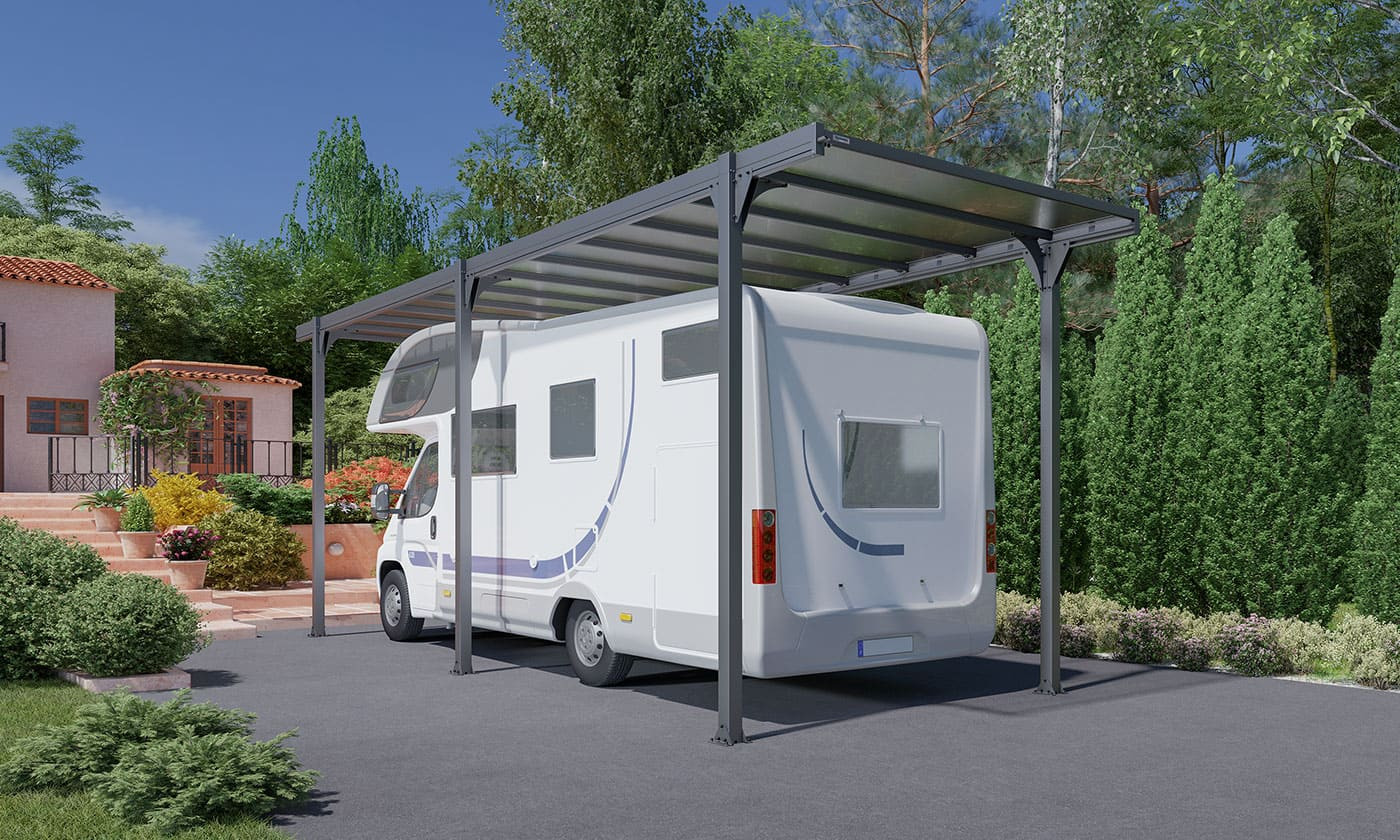 Hegoa 25 Trigano - Carport camping car aluminium - Toit plat