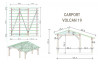 Carport 2 voitures Volcan 19 - 24.20 m² non couvert